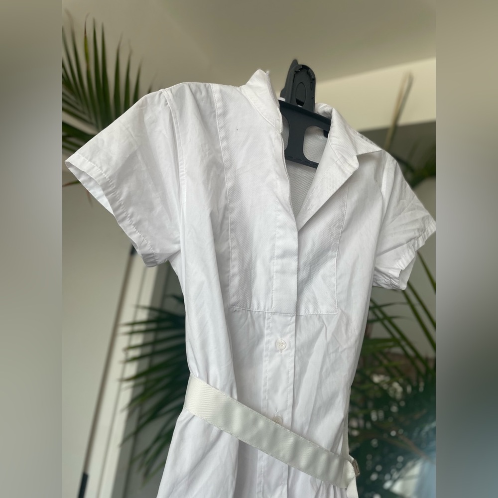 ShirtDress With Sheer Layer in White - Picture 6 of 16